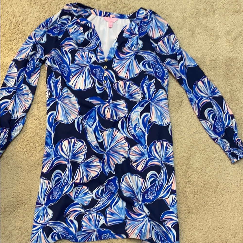 Lilly Pulitzer shell dress blue/pink , small